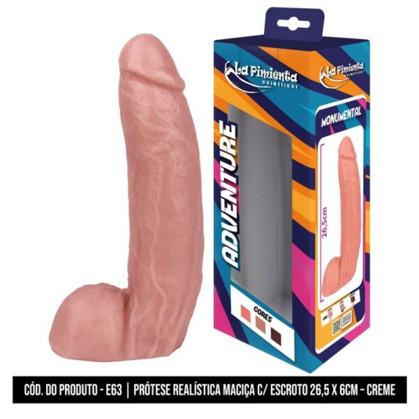 Prótese Pênis Monumental | Cor Creme 26,5cm