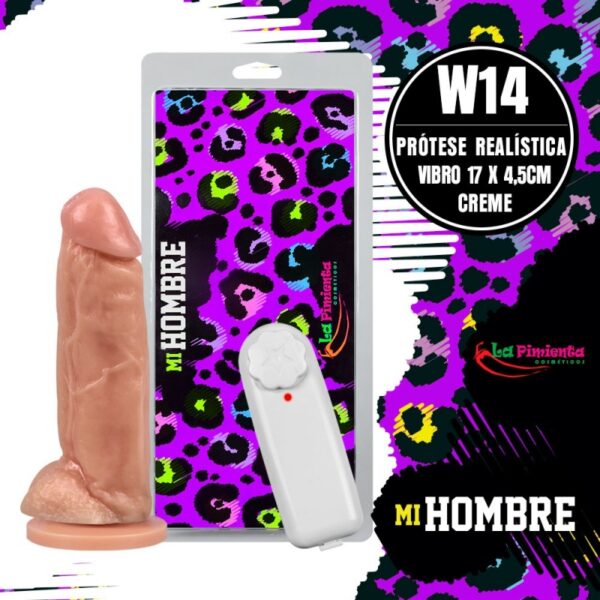 Vibrador Pênis com Escroto KONG | Cor Creme 18,5x4,5cm