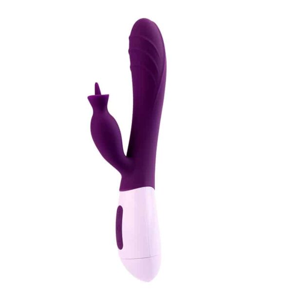 Vibrador com Estimulador do Clitóris 12 Vibrações a Pilha Roxo - Image 3