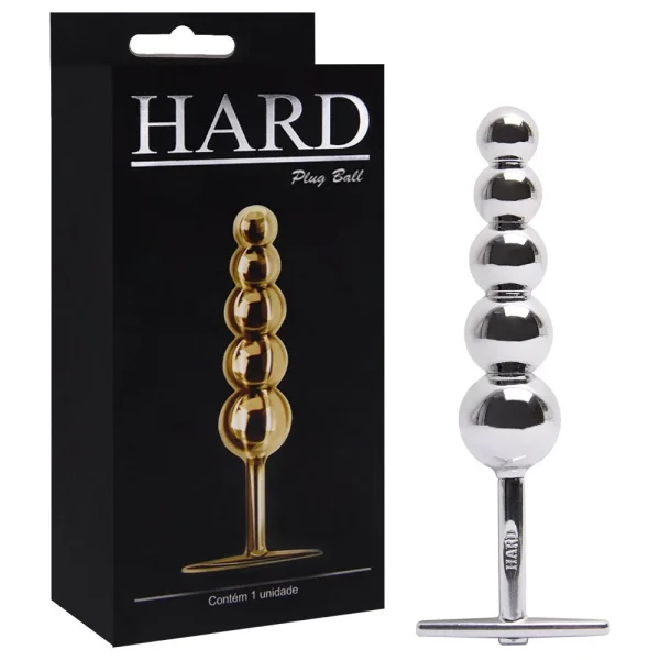 Plug Ball Anal em Metal Cromado