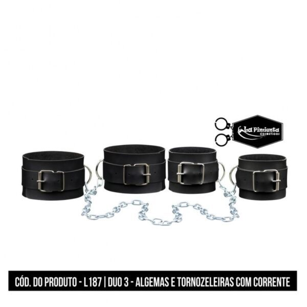 Duo 3 – Algema e Tornozeleira com Corrente