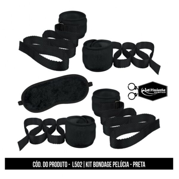 Kit Bondage Pelucia Preta - Image 3