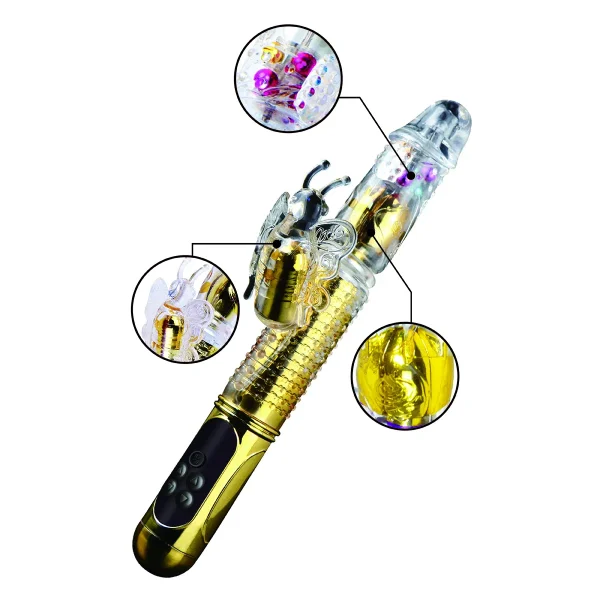 Vibrador Rabbit com estimulador clitoriano recarregável - Image 2