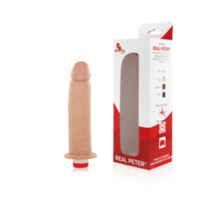 Prótese Peniana Real Peter c/ Vibro - Bege - 19x4cm