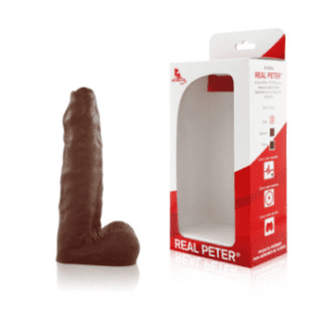 Prótese Peniana Real Peter Fimose c/ escroto - Marrom - 14x4,5cm