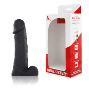 Prótese Real Peter Love c/ escroto - Preto - 16x3,5cm
