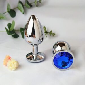 Plug Anal Azul de Coração  G