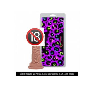 Prótese com Vibrador c/ Ventosa 17 x 4,5 cm