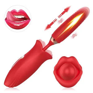 Vibrador Boca com Língua em Formato Bullet Vai e Vem