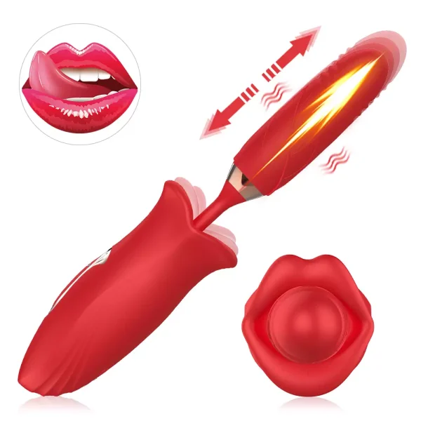 Vibrador Boca com Língua em Formato Bullet Vai e Vem