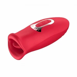 Vibrador Recarregável Formato Boca com Língua Estimuladora