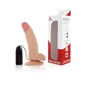 Pênis Real Peter Curvo com vibrador 15x3,5cm