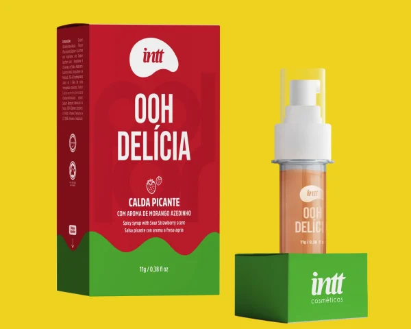 OOH Delícia Calda Excitante Picante | Sabor Morango Azedinho
