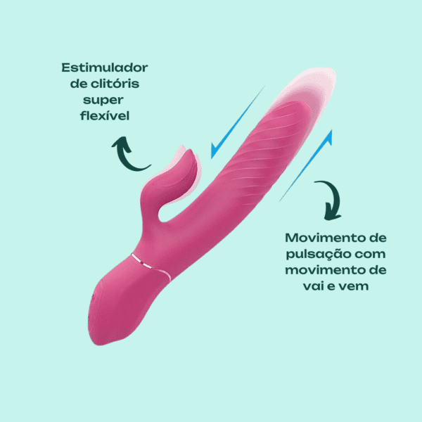Vibrador de Ponto G e clitóris - Vai e vem de esferas com 360° na ponta - Riki -SI